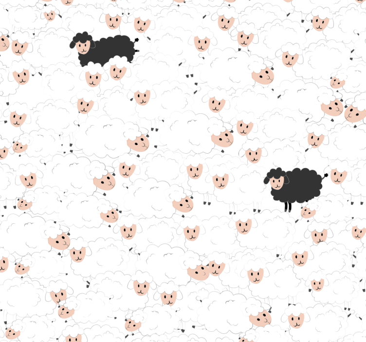Tier Tapete gemusterte Schafe für Kinder - TenStickers