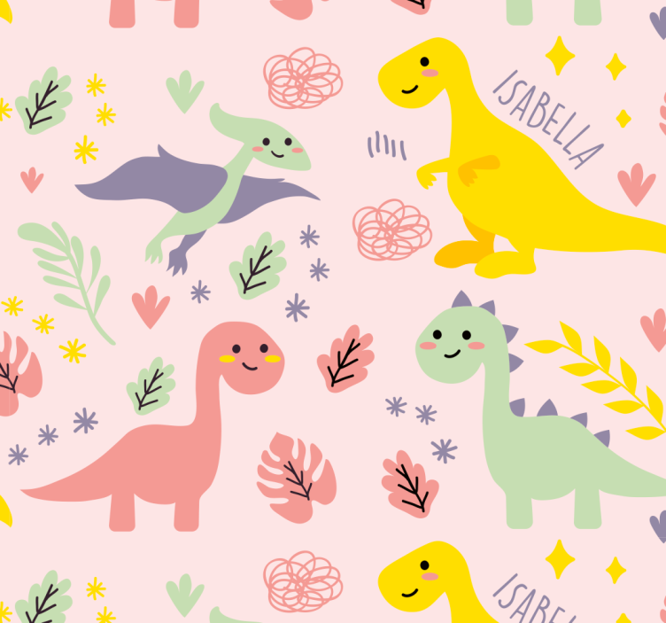 Tapete Babyzimmer verspieltes dinosaurier-thema - TenStickers