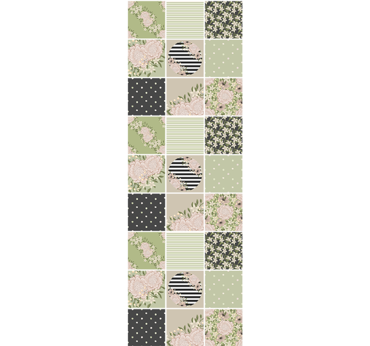 Tapete florale Ornamente florales patchwork-design - TenStickers
