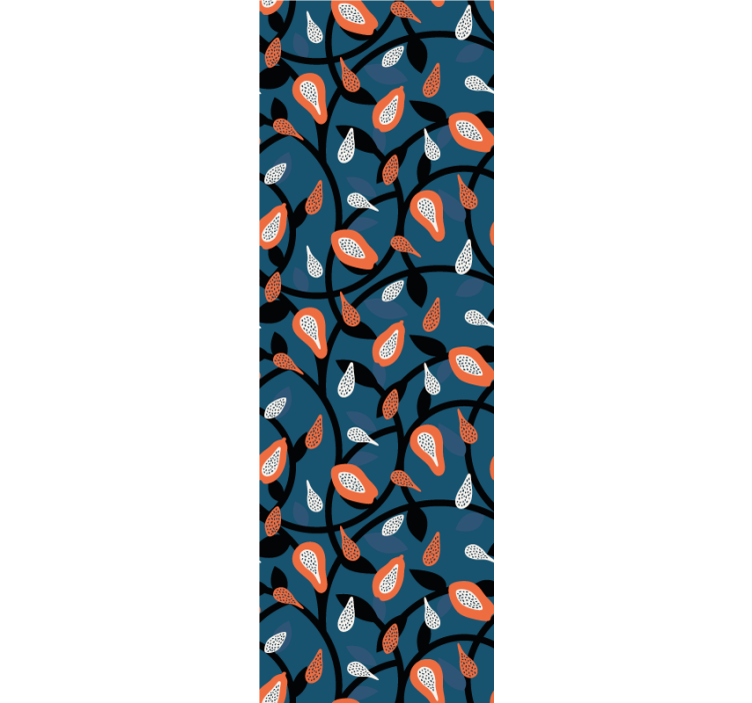 Moderne Tapete Papaya und Pflanzen - TenStickers