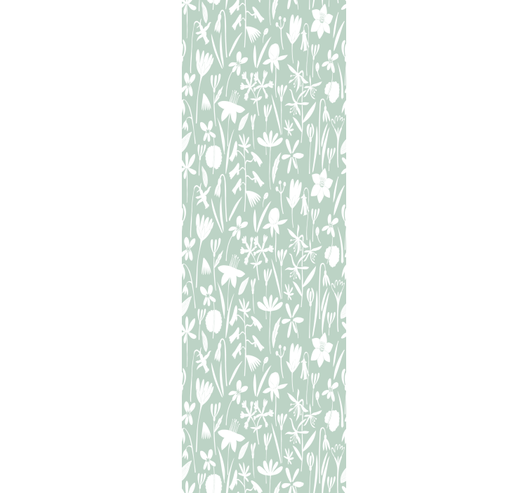 Blumentapete botanische silhouetten - TenStickers