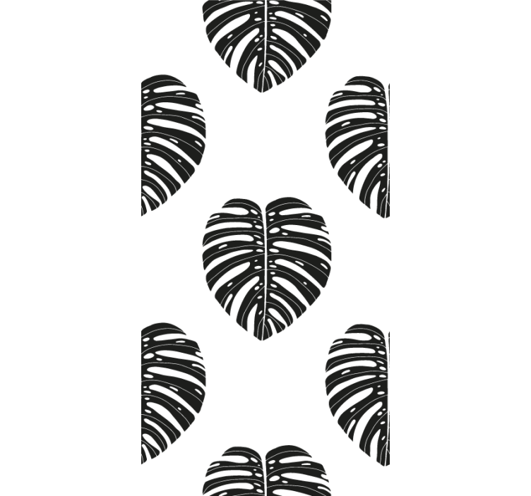 Tapete Natur Monstera blatt schwarz - TenStickers