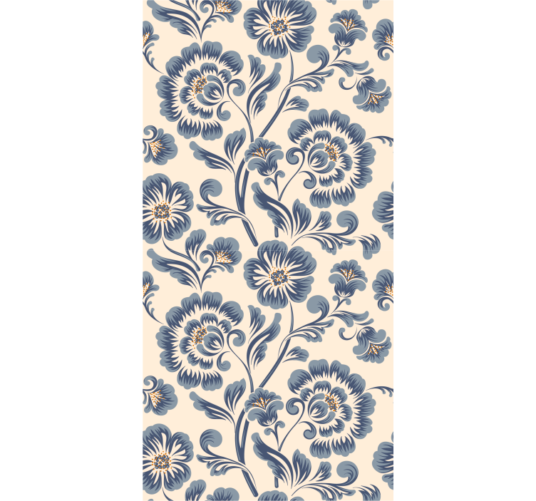 Pflanzen Tapete Blumenblauer vintage-stil - TenStickers