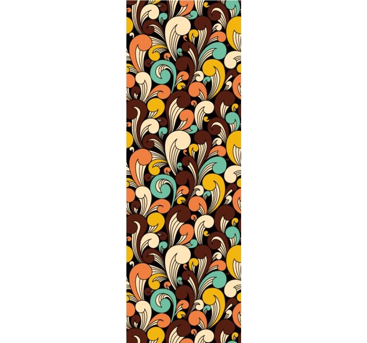 Ornament Tapete wirbelndes retro-motiv - TenStickers