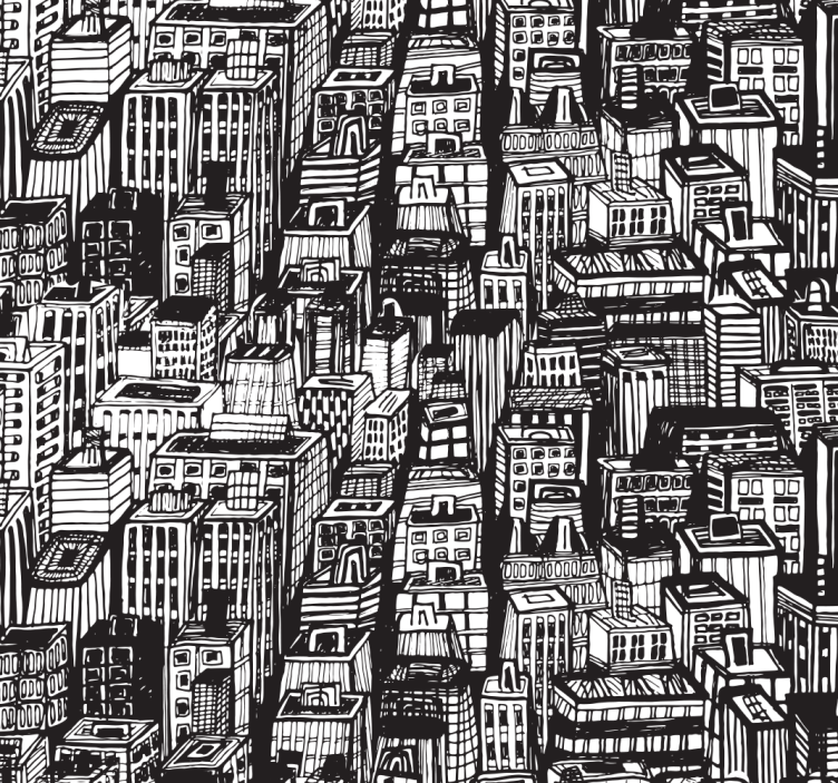 Tapete Städte urbanes skizzenchaos - TenStickers