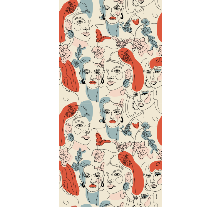 Tapete Kunst feminine strichzeichnungen - TenStickers