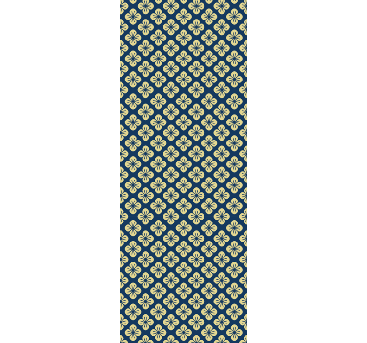 Tapeten Wohnzimmer Blaue und gelbe blume ethnisch - TenStickers