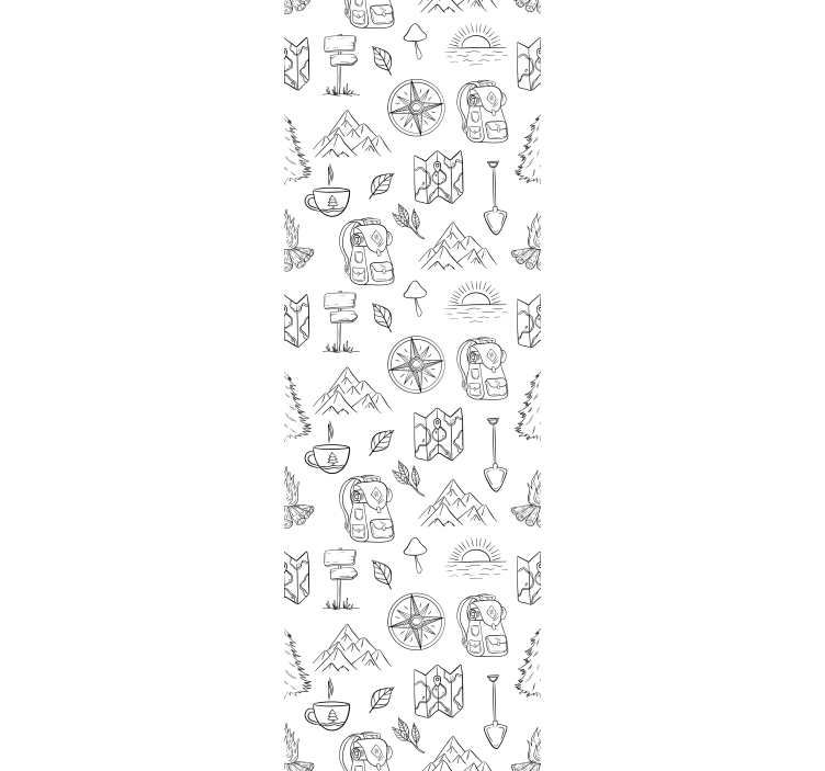 Tapete modern skizze eines abenteuers im freien - TenStickers