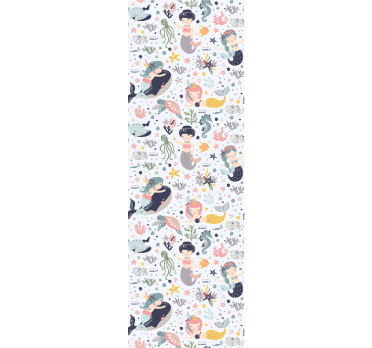 Badezimmer Tapeten Süßes cartoon-meerjungfrau-muster - TenStickers