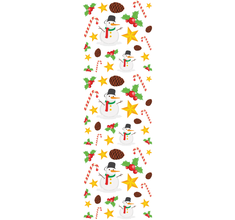 Weihnachtstapete festliches schneemannmuster - TenStickers
