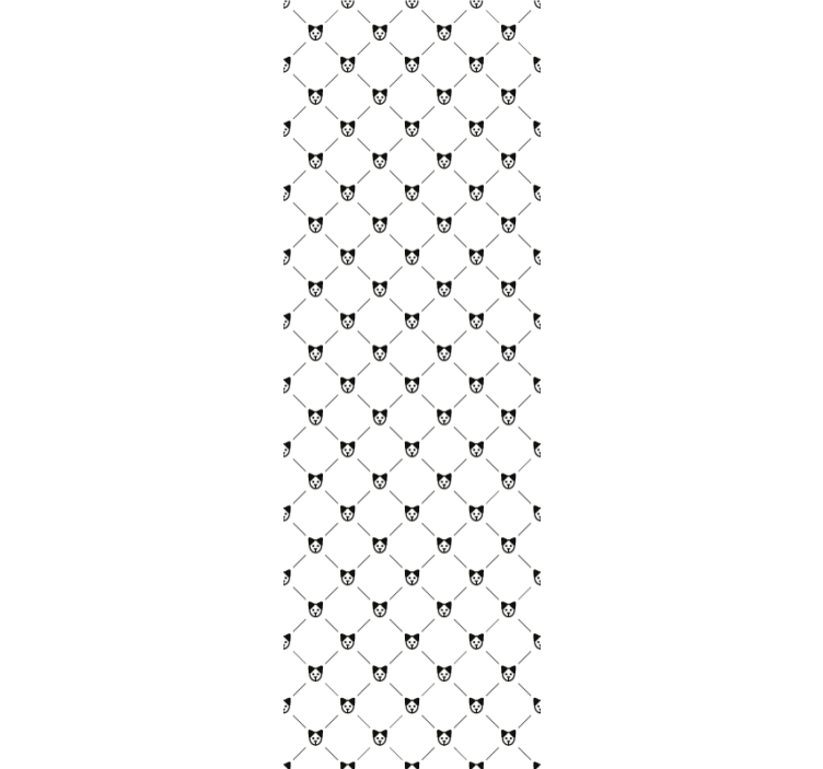 Badezimmer Tapeten Schwarz-weißes geometrisches hundemuster - TenStickers