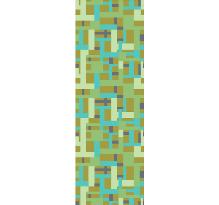 Retro Tapete Retro-rechteckmuster grüner farbton - TenStickers