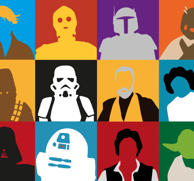 Tapete Kunst ikonische silhouetten - TenStickers