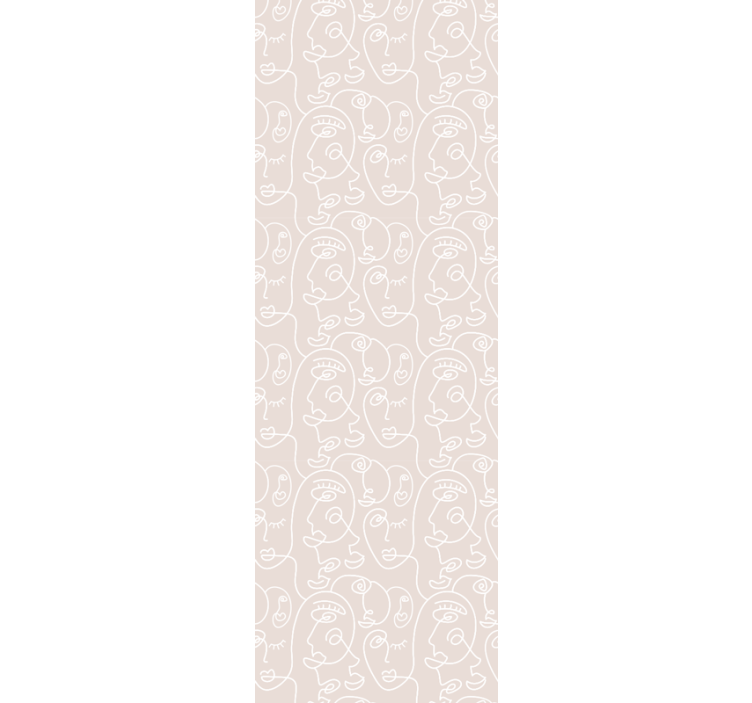 Tapete kunst mit abstrakten gesichts-mustern - TenStickers