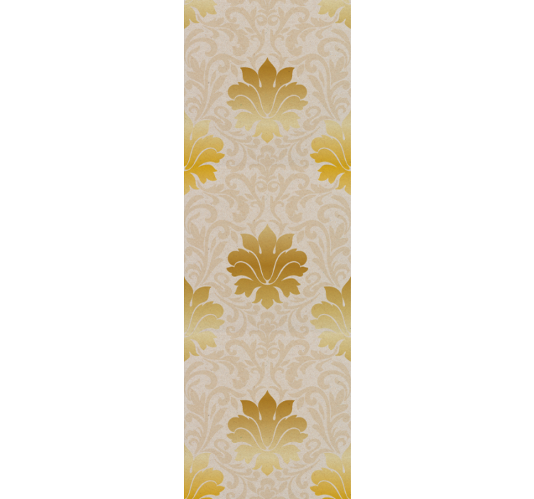 Tapete florale Ornamente goldenes blattmuster - TenStickers
