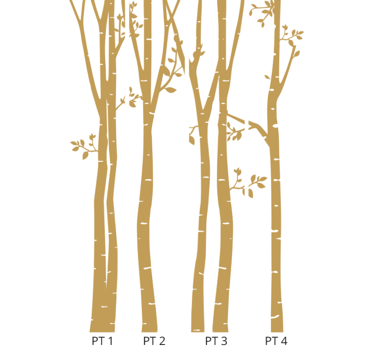 Tapete Baum elegante goldene silhouetten - TenStickers