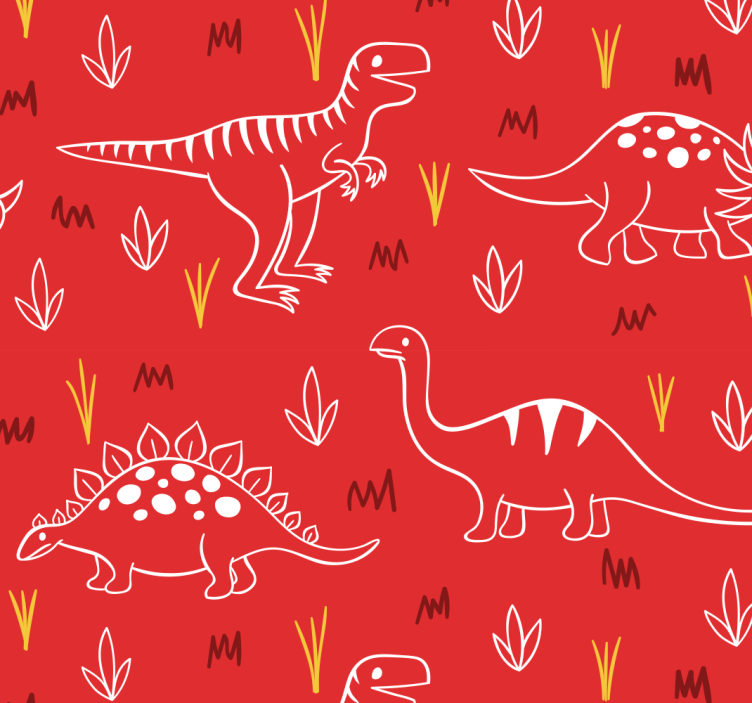 Dino Tapete dinosaurier-illustration - TenStickers