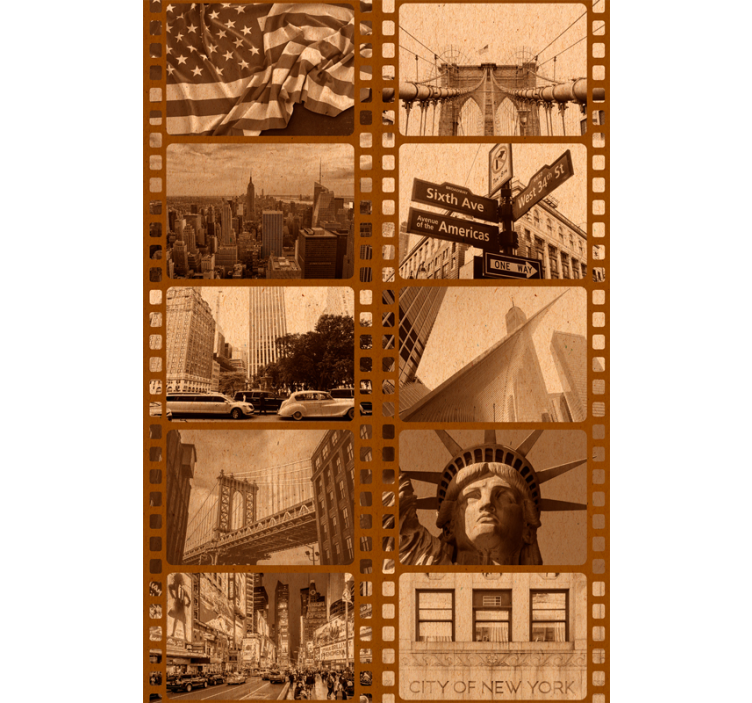 New York Sepia Film Landschaft Tapete - TenStickers