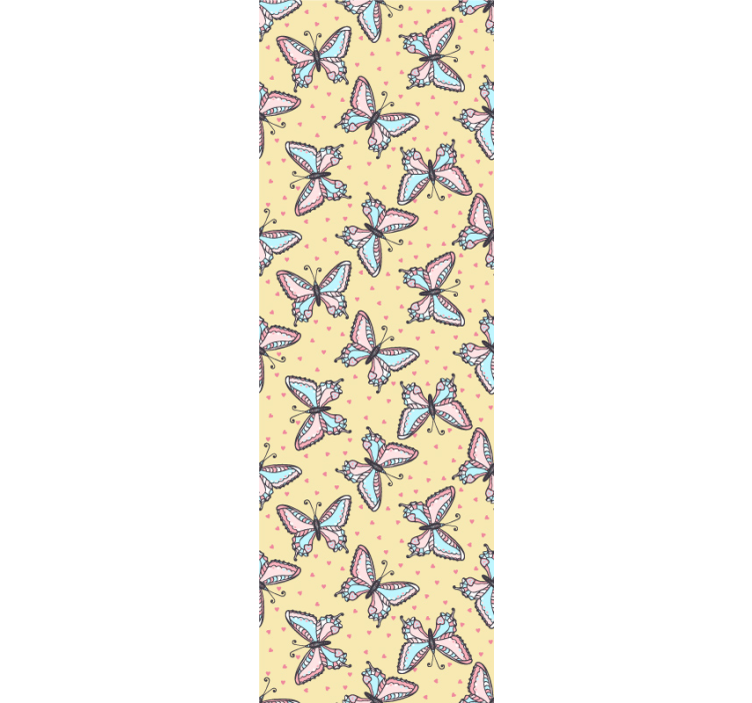 Herzen mit Schmetterlingen Tapete - TenStickers