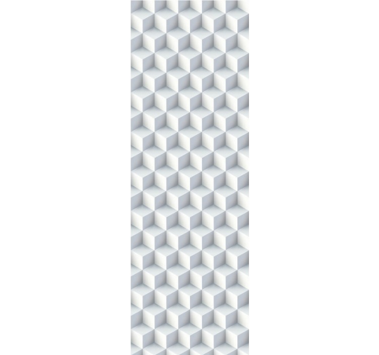 3D Tapete weißes Würfelmuster - TenStickers