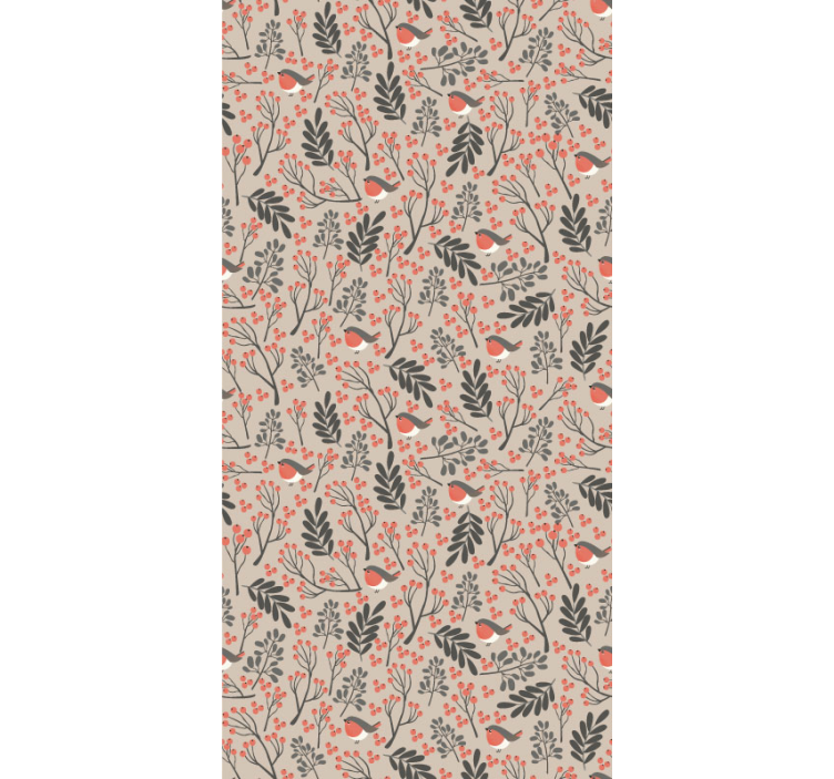 Tapete Wohnzimmer vögel und blüten - TenStickers