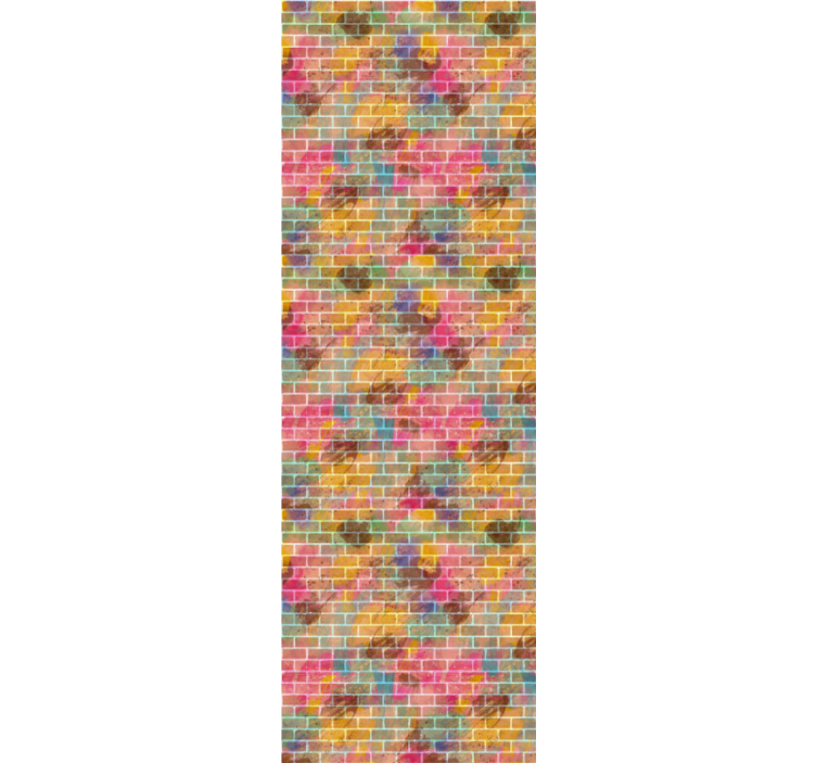 Ziegel Tapete buntes ziegelmosaik - TenStickers