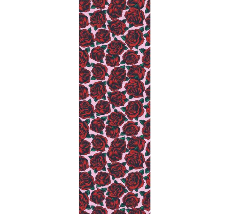 Blumentapete rotes rosenmuster - TenStickers