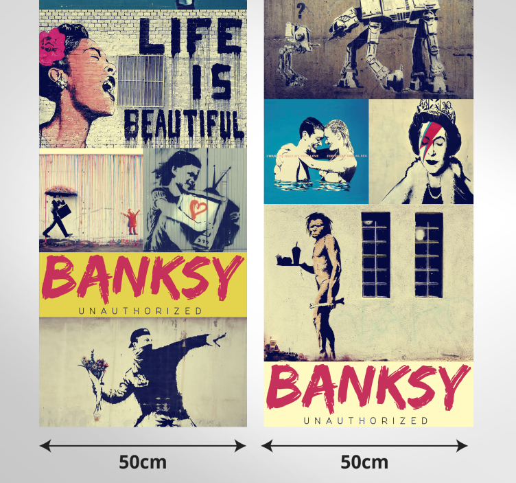 Tapeten kunst Collage Banksy - TenStickers