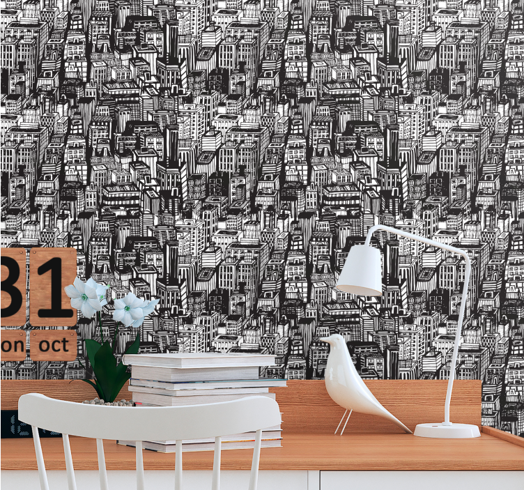 Tapete Städte urbanes skizzenchaos - TenStickers