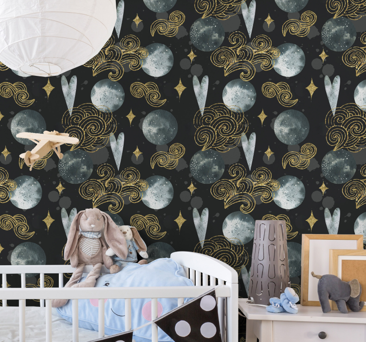 Aquarell Nachthimmel Tapete - TenStickers