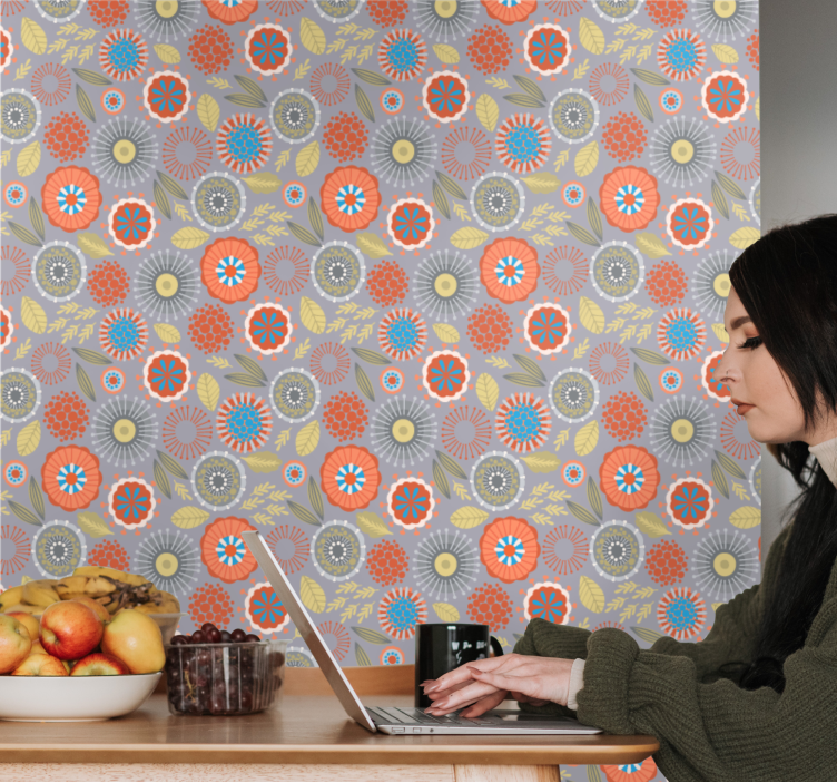 Blumentapete blumenexplosion - TenStickers