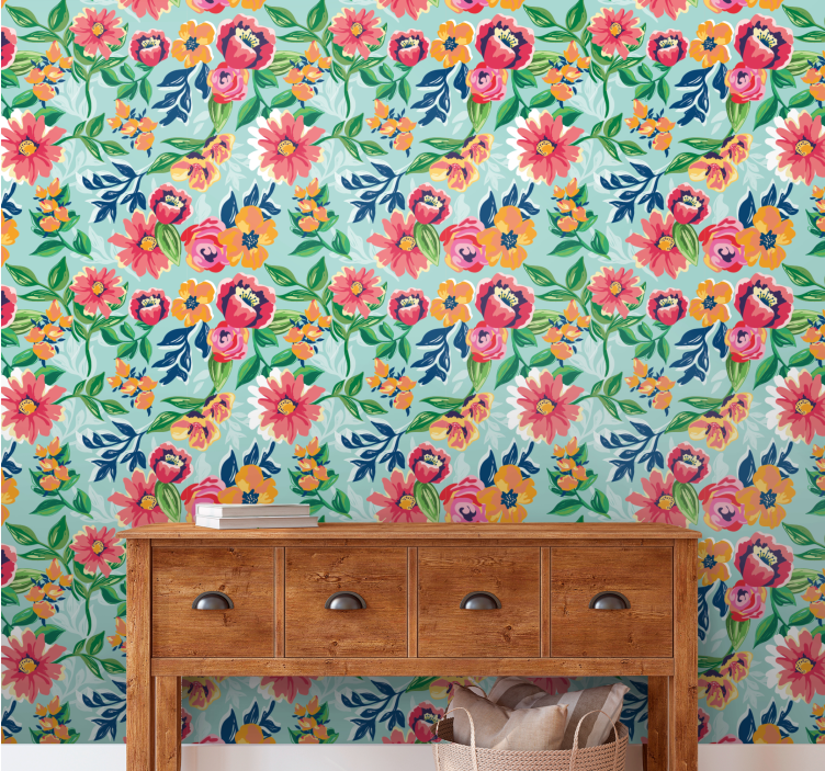 Blumentapete blumengartengestaltung - TenStickers