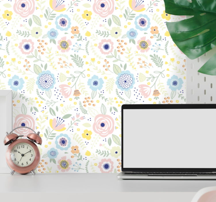 Blumentapete blumengartenmuster - TenStickers