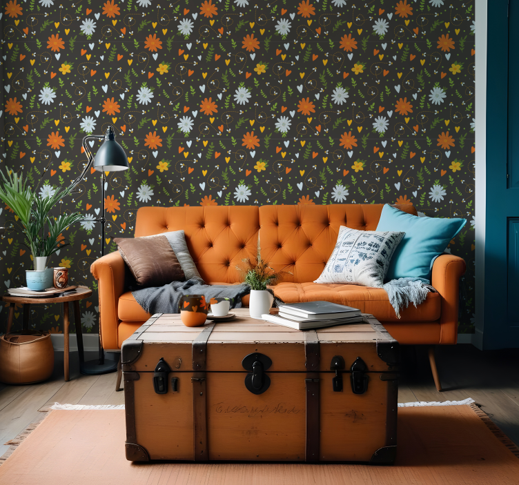 Blumentapete florales jubelmotiv - TenStickers