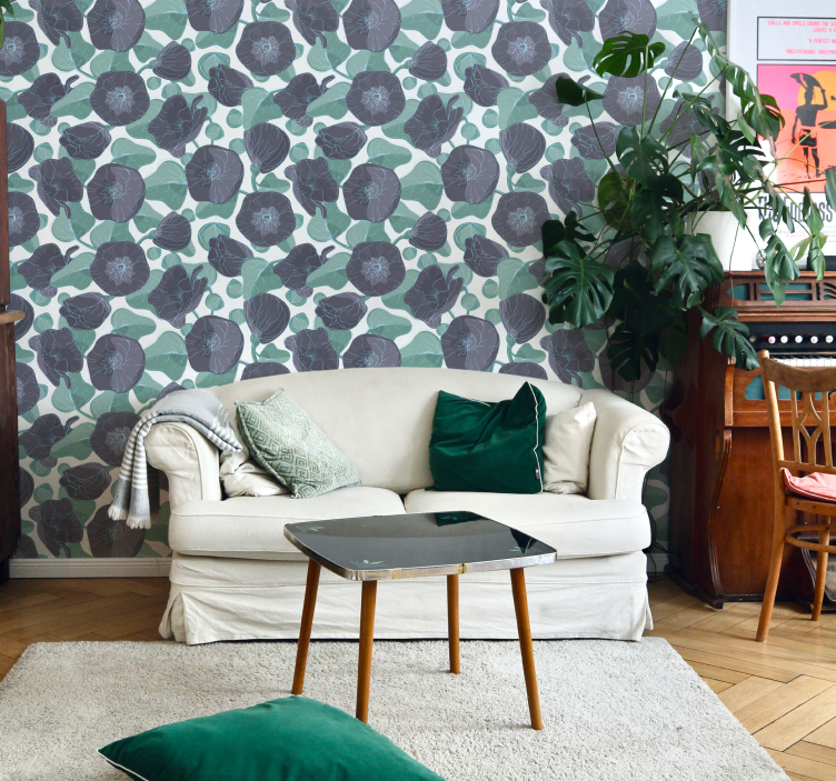 Tapete Blumen Malvenblüten - TenStickers