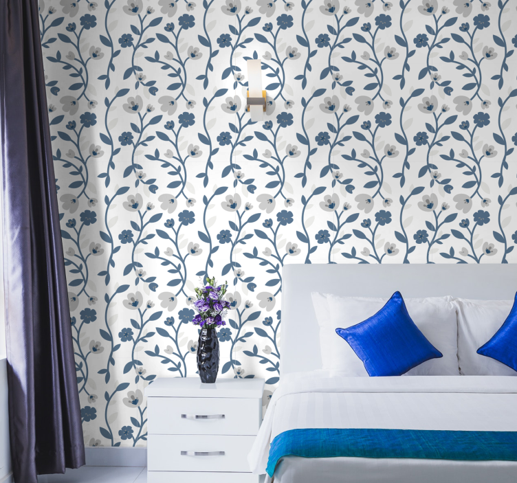 Blumentapete verzweigtes blütendesign - TenStickers