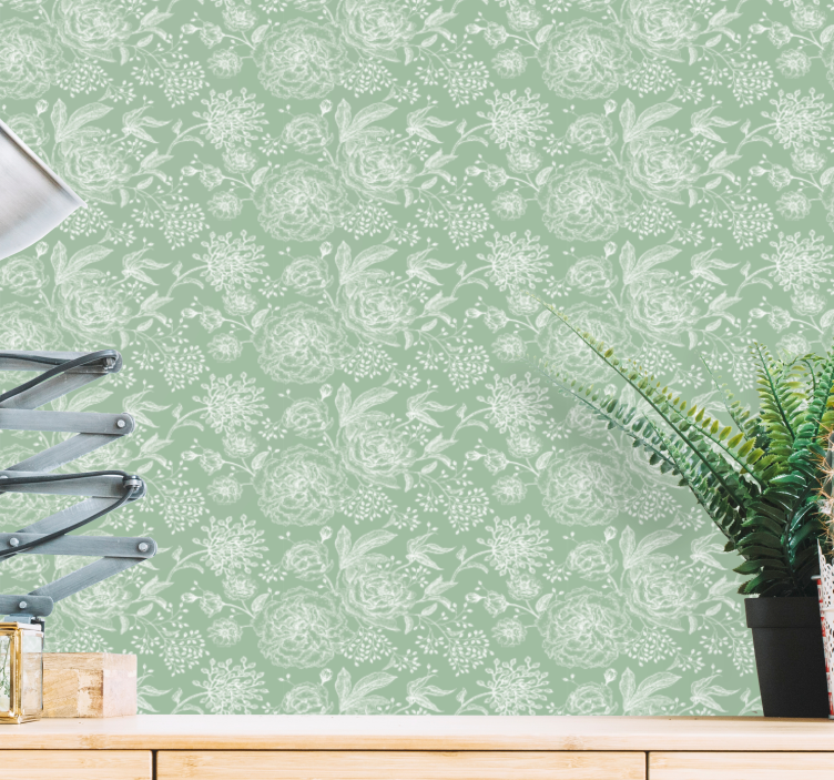 Blumentapete zarte florale eleganz - TenStickers