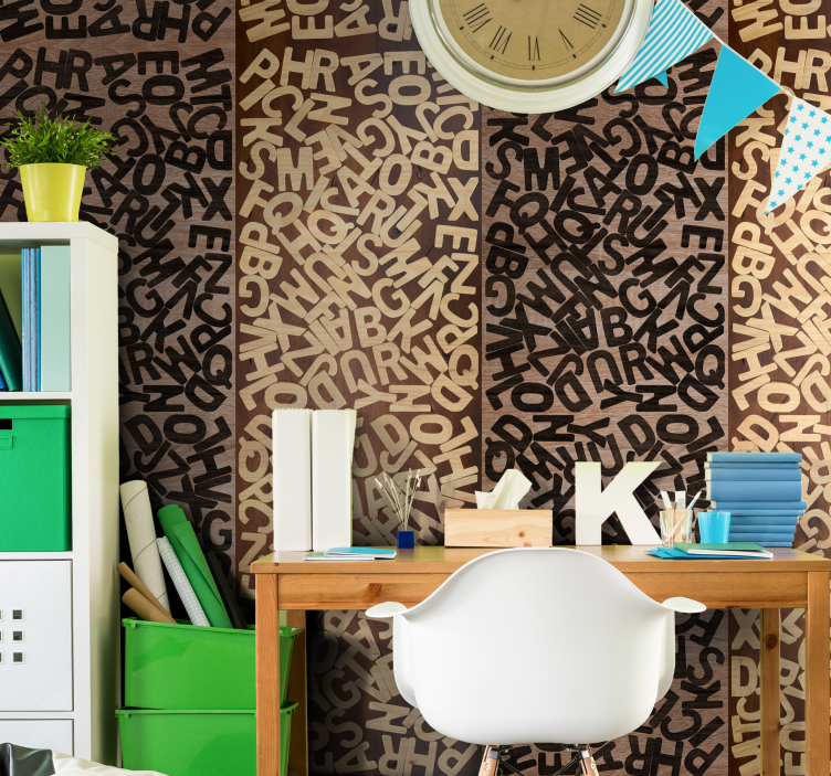 Buchstaben Kinderzimmer Tapete gemischter Salat - TenStickers