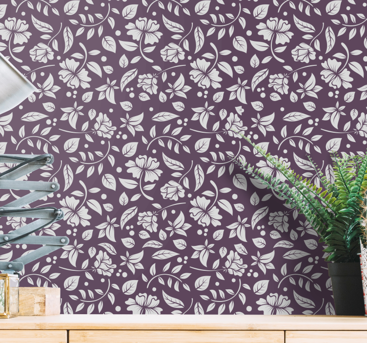 Vintage Blumen dekorative Tapete - TenStickers