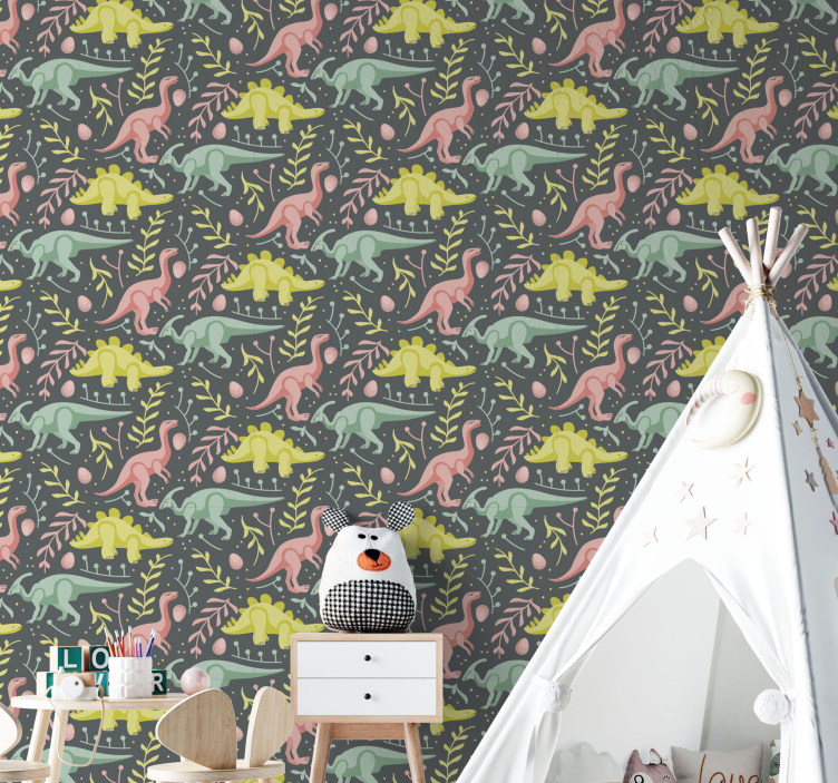 Dino Tapete dinosaurier cartoon spiel - TenStickers