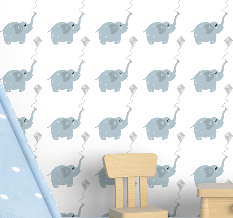 Tapete Elefant elefanten mit drachen - TenStickers