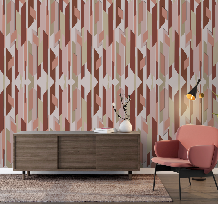 Erdbeerfeld abstrakte Tapete - TenStickers