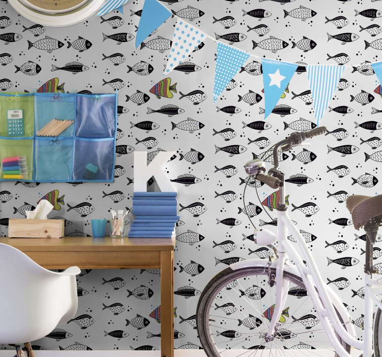 Tapete Fische Gegenstrom - TenStickers