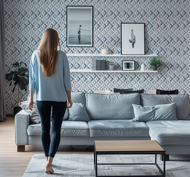 Geometrische Tapete textileffekt - TenStickers