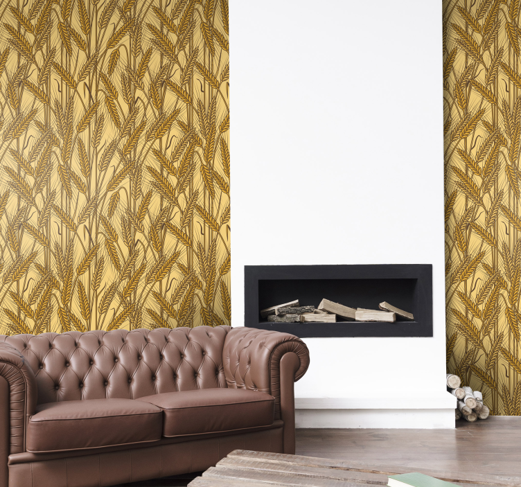 Vintage Getreide gelbe tapete - TenStickers