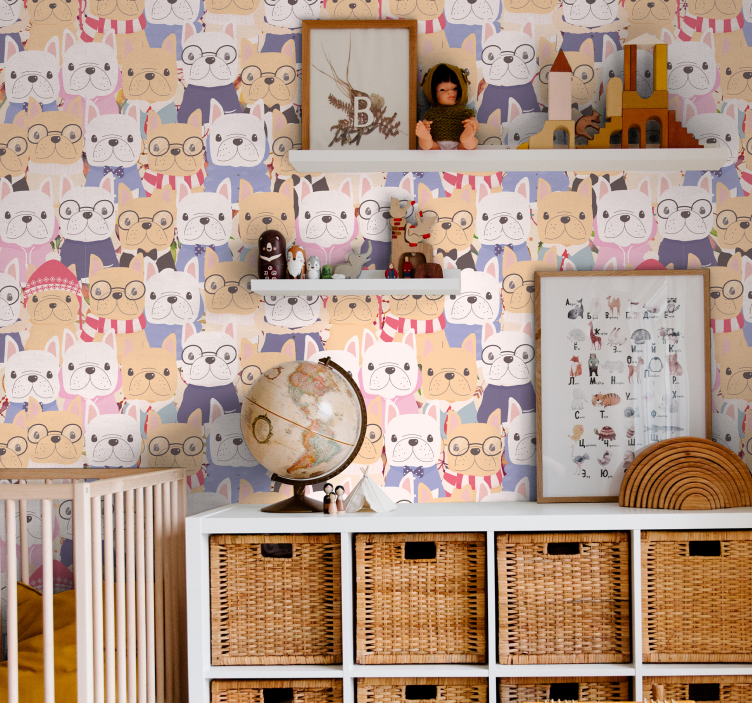 Tapete Hunde cartoon-bulldoggen - TenStickers