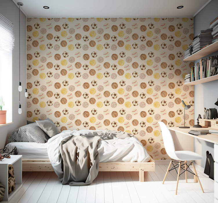 Vliestapete Jahrgang Vintage-bälle-muster - TenStickers