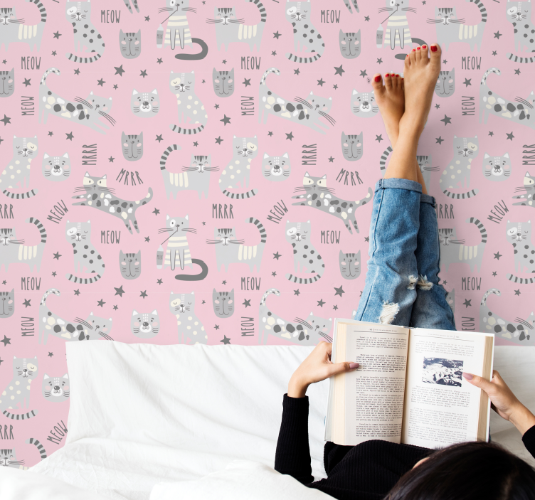 Tapete Katzen katzenspielzeit - TenStickers