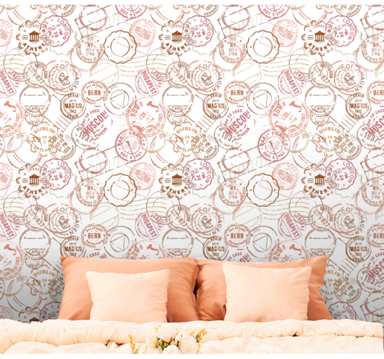 klassische Tapete Retro-briefmarken - TenStickers