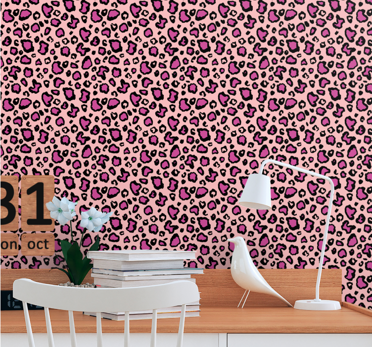 Leoparden Tapete innenseite mit leopardenmuster - TenStickers